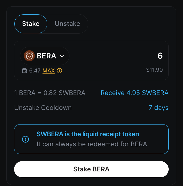 Bera Staking in Action