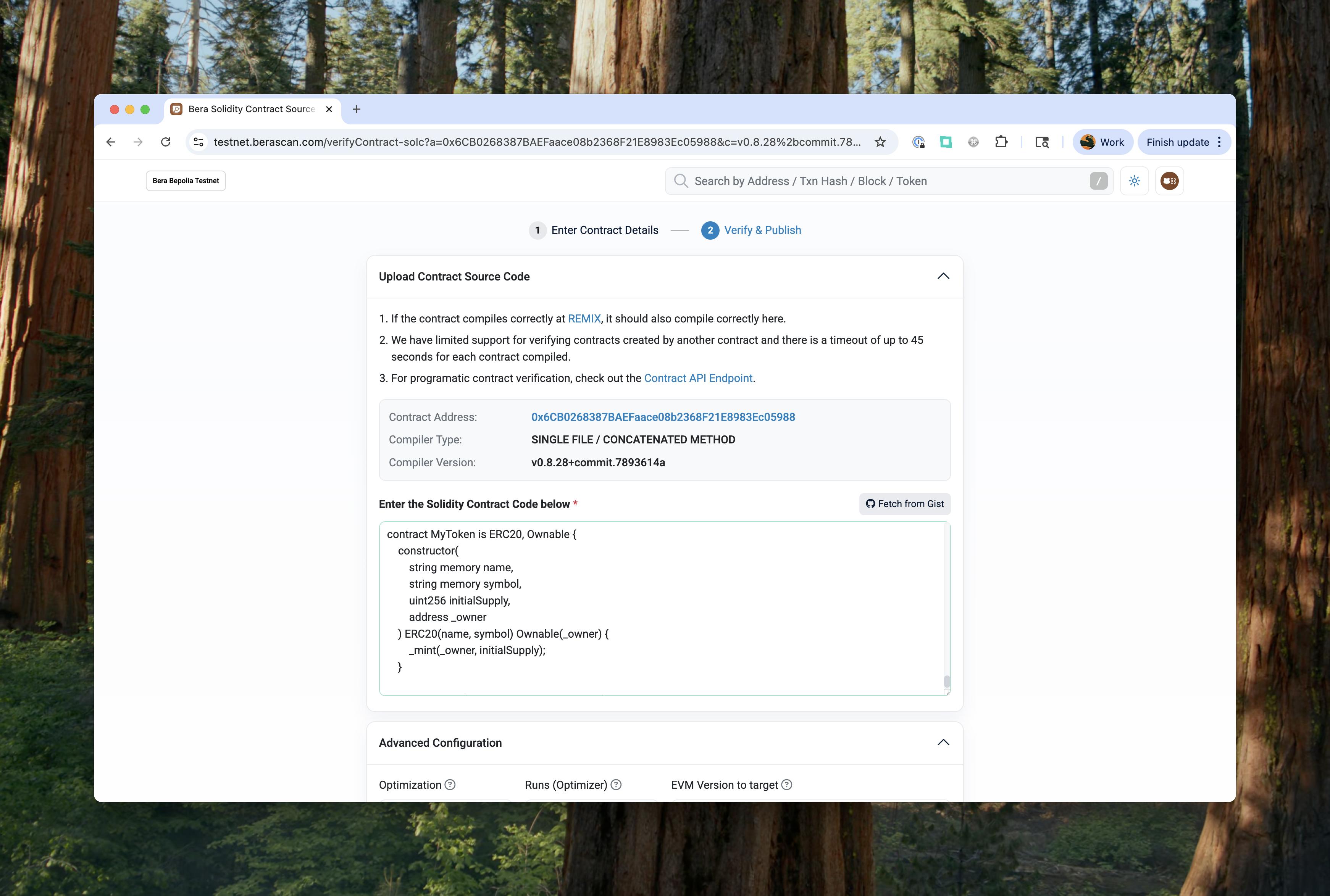Contract Source Code Upload