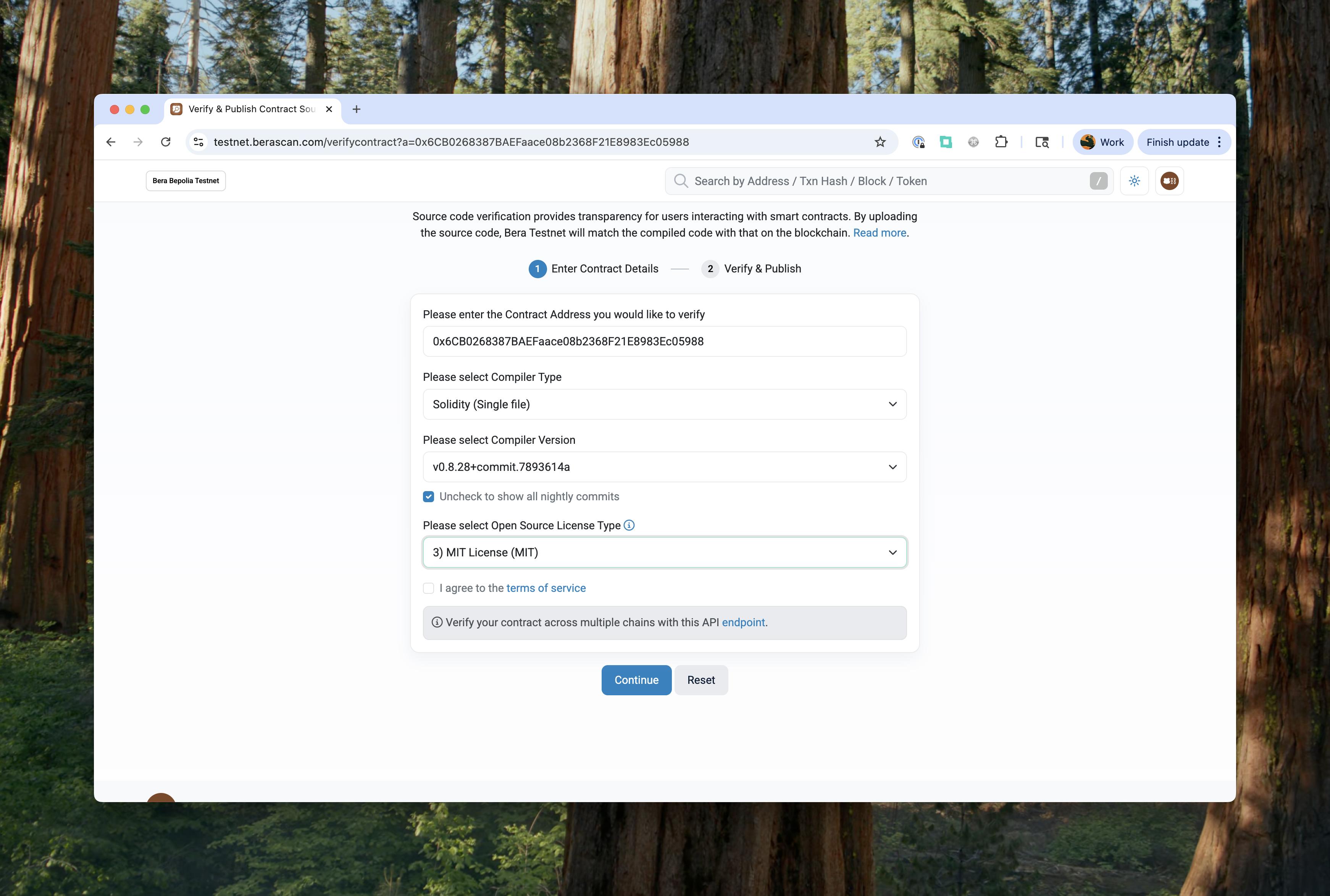 Contract Verification Form